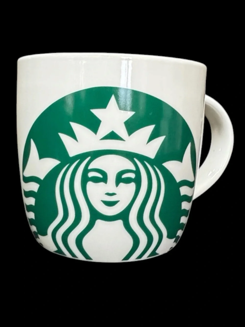 Jumbo-sized White Barrel Mug with Large Classic Green Siren Logo